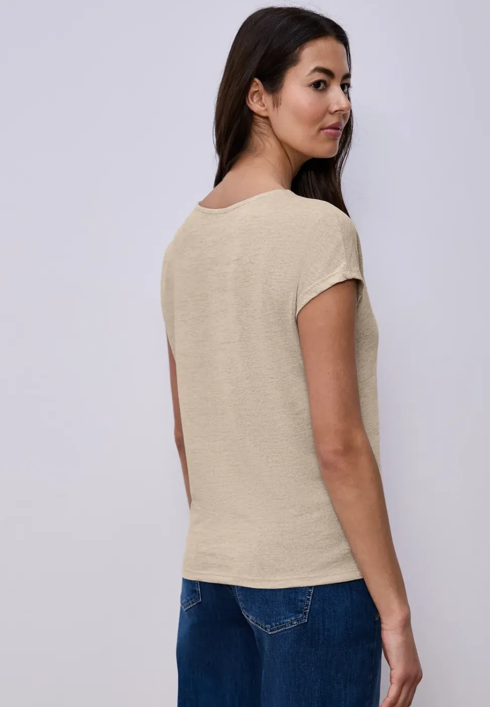 Dropped Shoulder Shirt im Leinen-Look