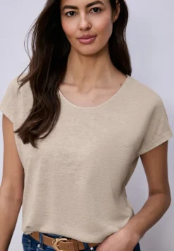 Dropped Shoulder Shirt im Leinen-Look