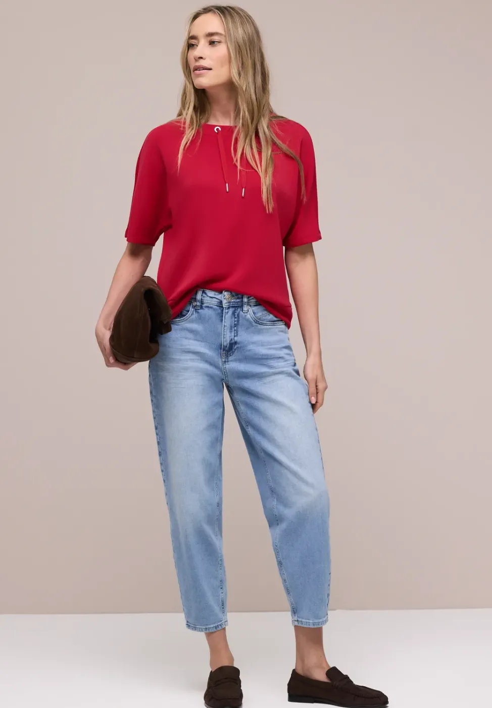 Dropped Shoulder Shirt im Silk-Look