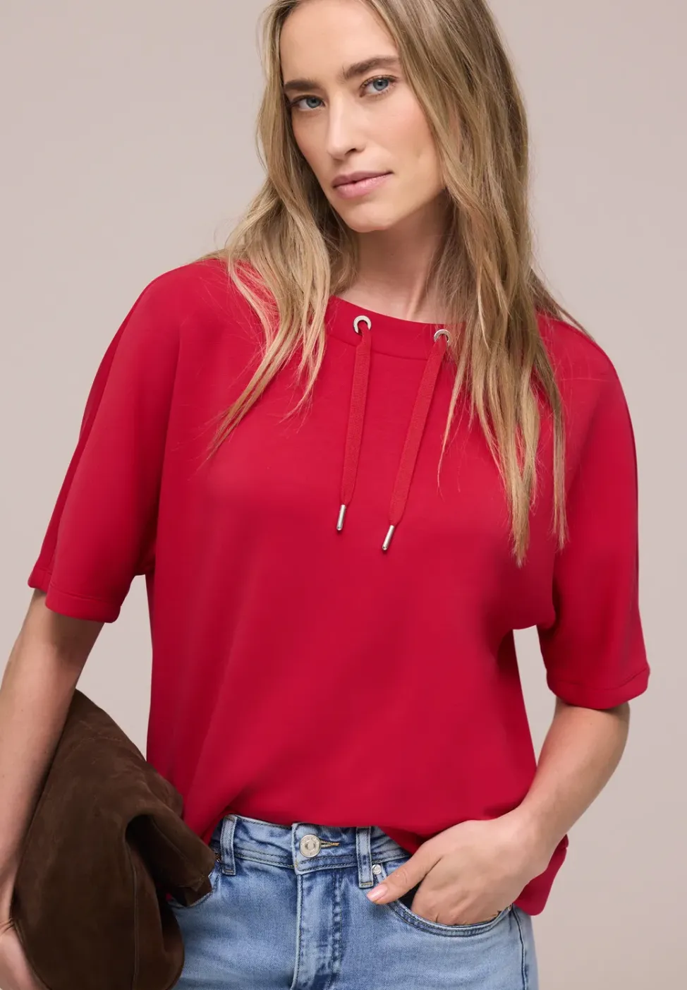 Dropped Shoulder Shirt im Silk-Look
