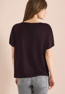 Dropped Shoulder Shirt in Leinen-Optik