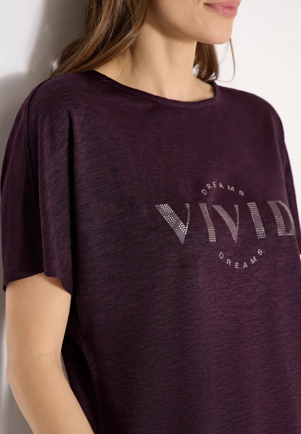 Dropped Shoulder Shirt in Leinen-Optik