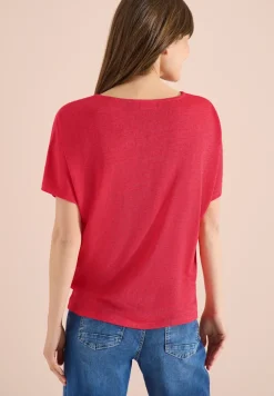 Dropped Shoulder Shirt in Leinen-Optik