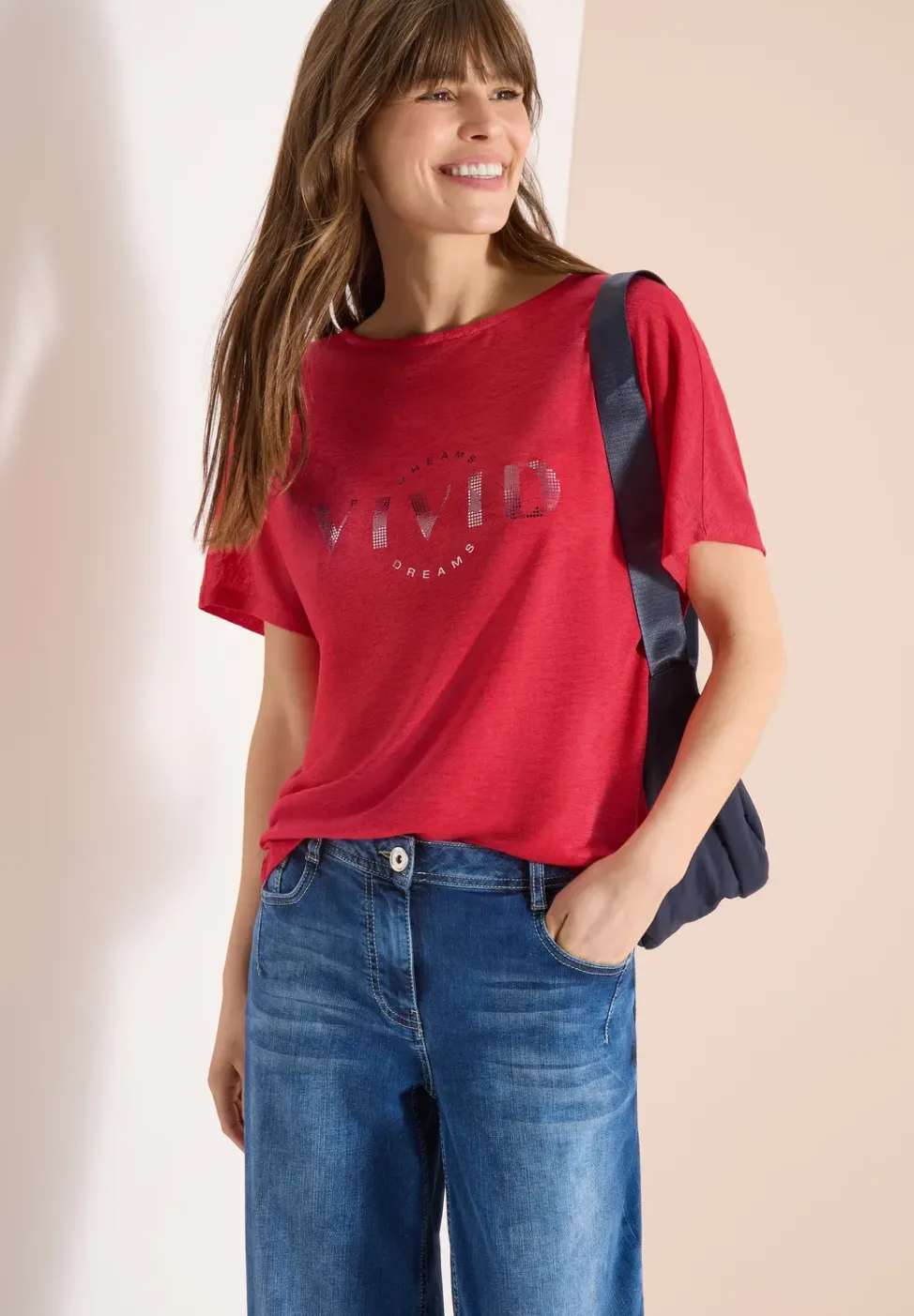 Dropped Shoulder Shirt in Leinen-Optik