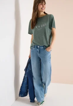 Dropped Shoulder Shirt in Leinen-Optik