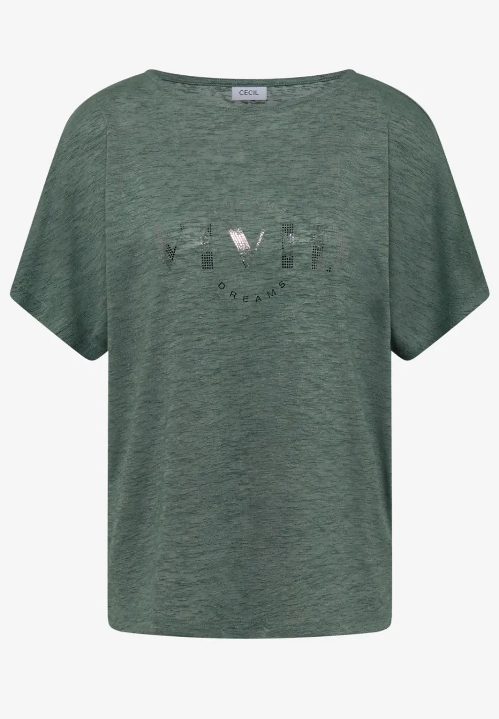 Dropped Shoulder Shirt in Leinen-Optik