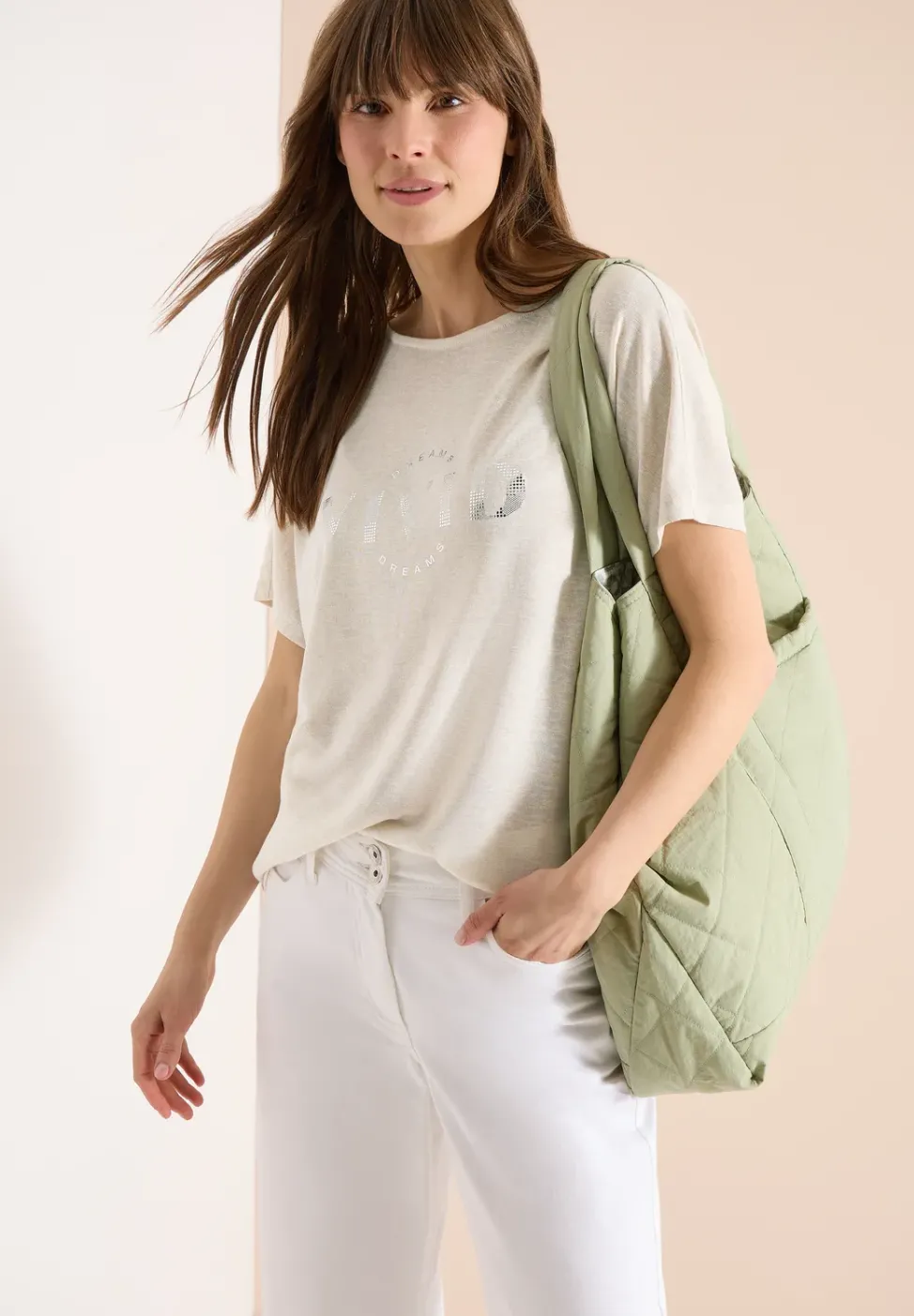 Dropped Shoulder Shirt in Leinen-Optik