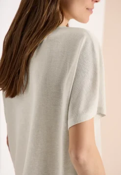 Dropped Shoulder Shirt in Leinen-Optik