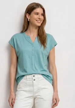 Dropped Shoulder Shirt mit Split Neck