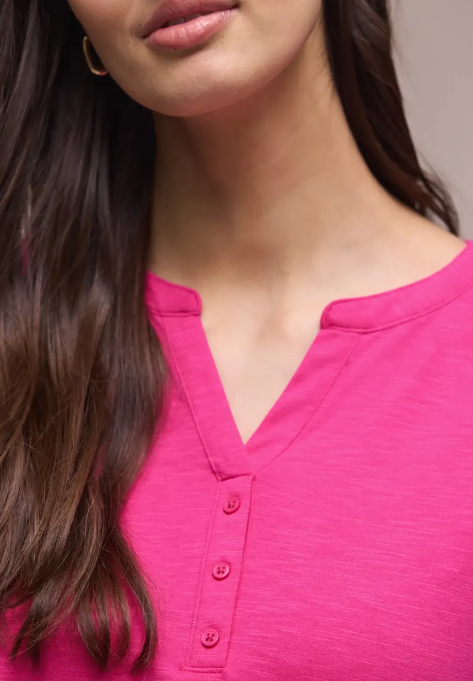 Dropped Shoulder Shirt mit Split Neck