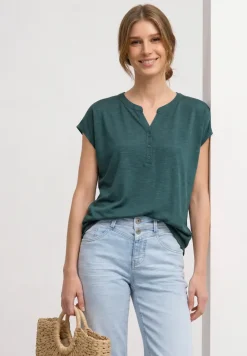 Dropped Shoulder Shirt mit Split Neck