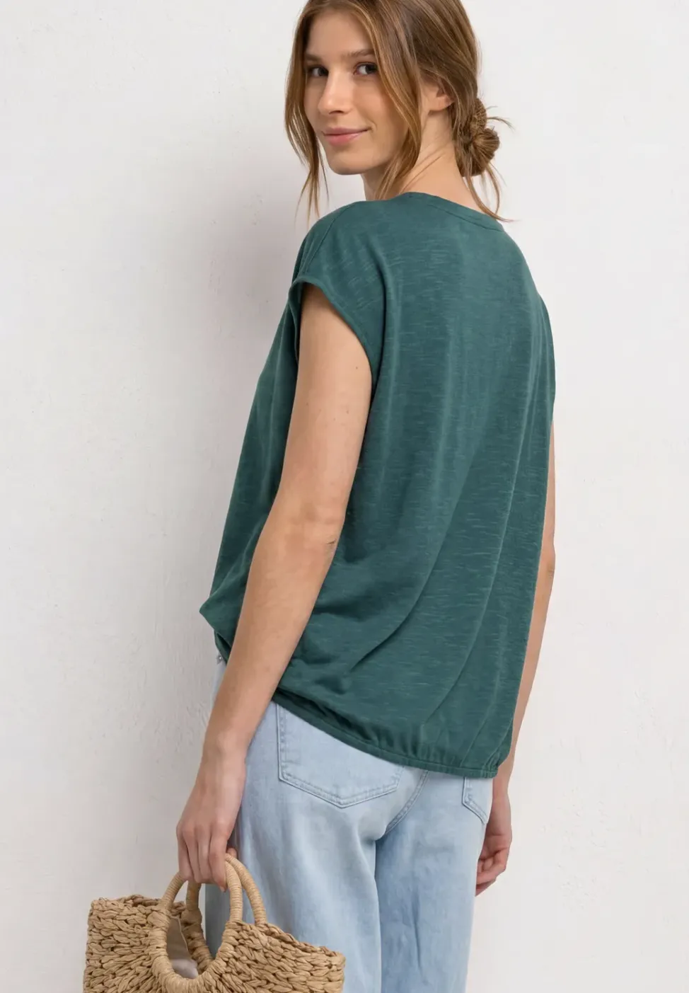 Dropped Shoulder Shirt mit Split Neck