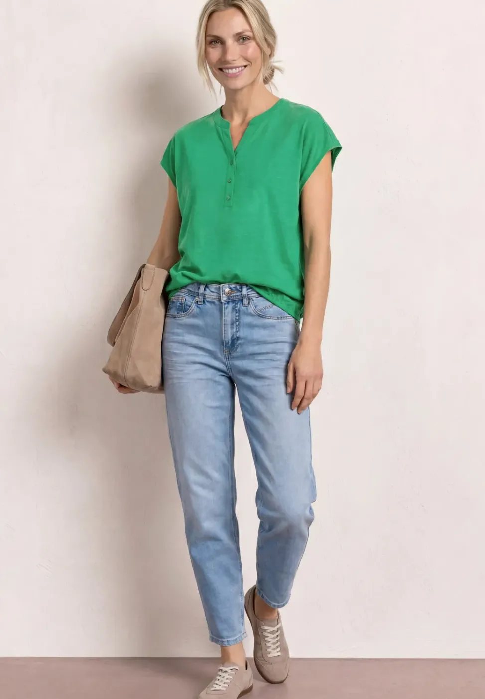 Dropped Shoulder Shirt mit Split Neck