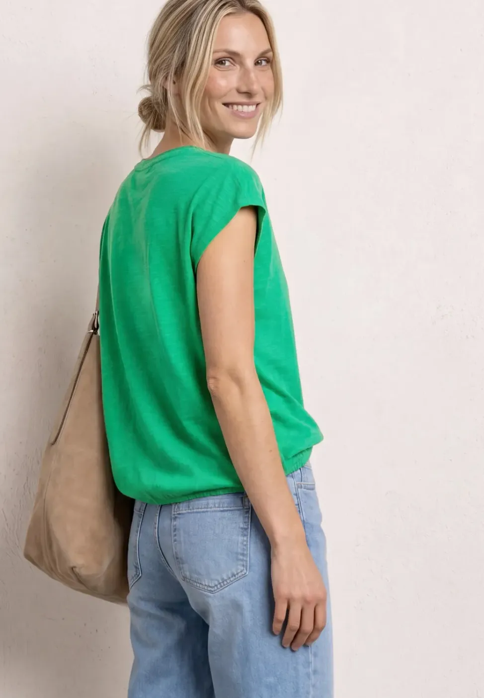 Dropped Shoulder Shirt mit Split Neck