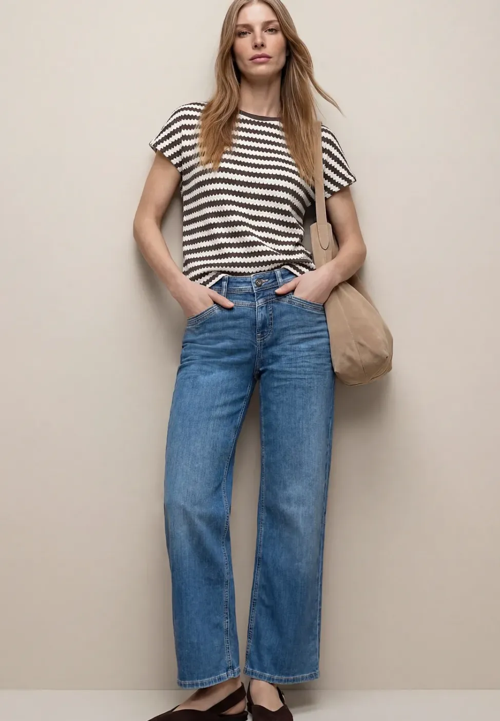 Dropped Shoulder Shirt mit Streifen