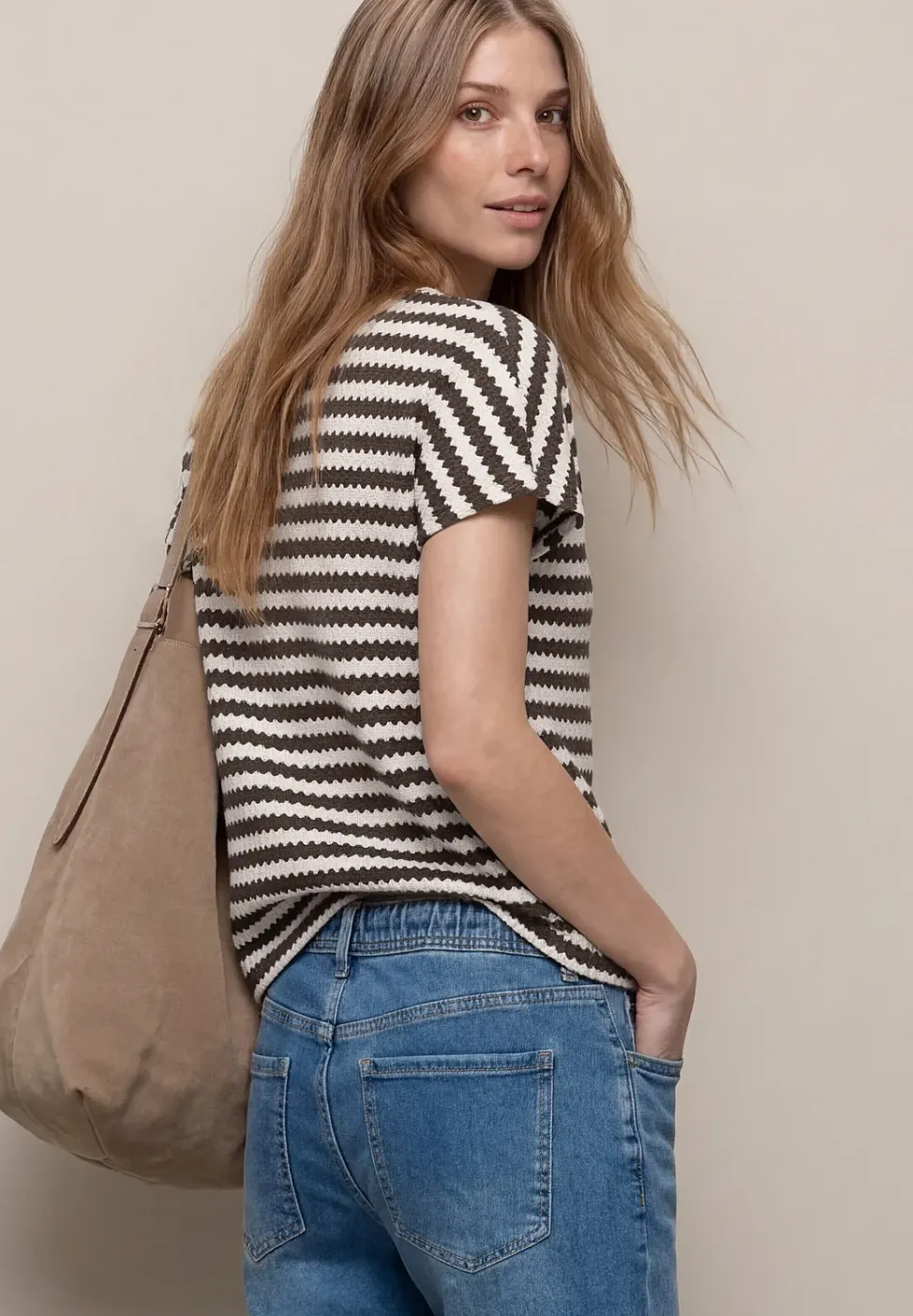 Dropped Shoulder Shirt mit Streifen