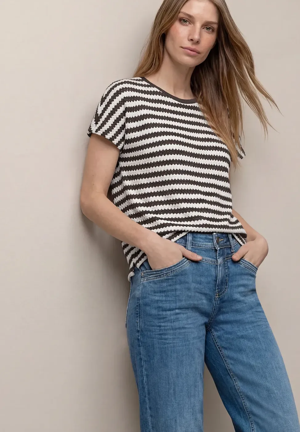 Dropped Shoulder Shirt mit Streifen