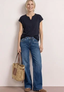 Dropped Shoulder Shirt mit Split Neck