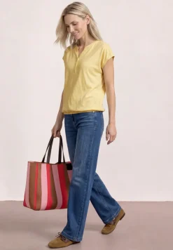 Dropped Shoulder Shirt mit Split Neck
