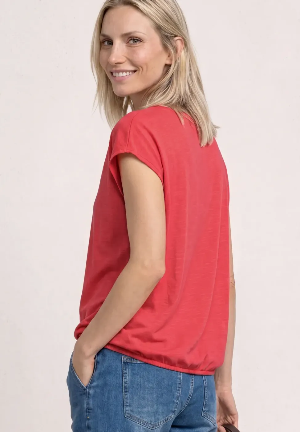 Dropped Shoulder Shirt mit Split Neck