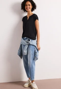 Dropped Shoulder Shirt mit Split Neck
