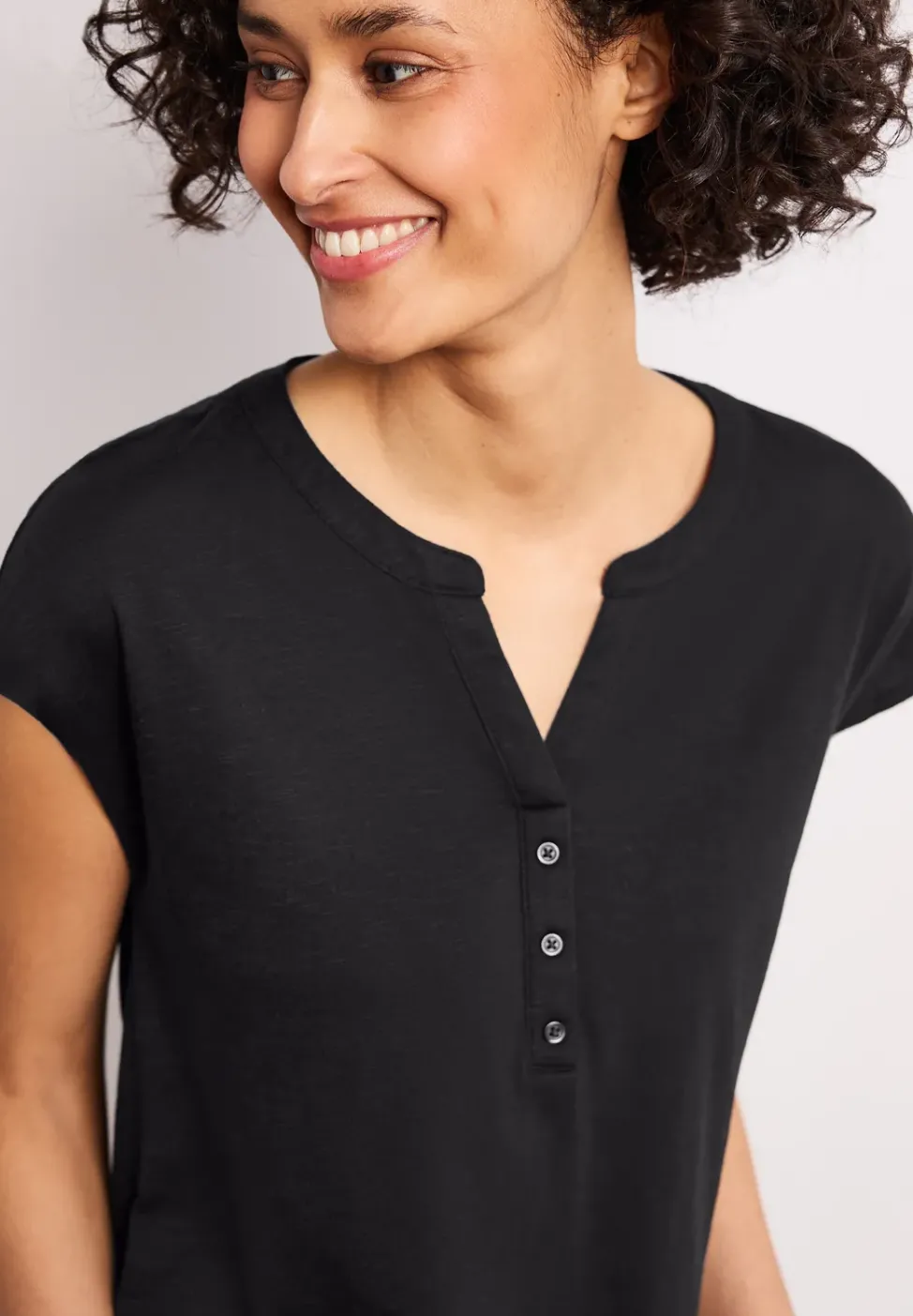 Dropped Shoulder Shirt mit Split Neck