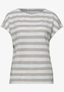 Dropped Shoulder Shirt mit Streifen und Glitzer