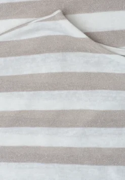 Dropped Shoulder Shirt mit Streifen und Glitzer