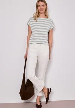 Dropped Shoulder Shirt mit Streifen und Glitzer