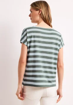 Dropped Shoulder Shirt mit Streifen und Glitzer