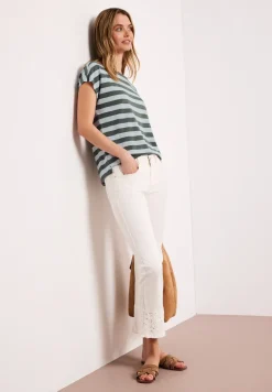 Dropped Shoulder Shirt mit Streifen und Glitzer