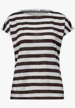 Dropped Shoulder Shirt mit Streifen und Glitzer
