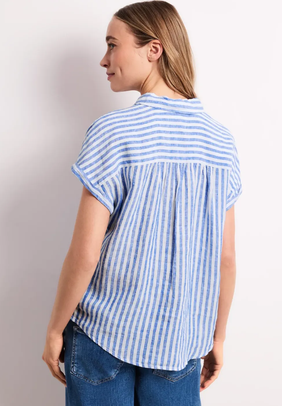 Dropped Shoulder Bluse aus Leinen