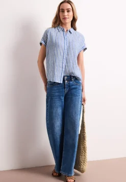 Dropped Shoulder Bluse aus Leinen
