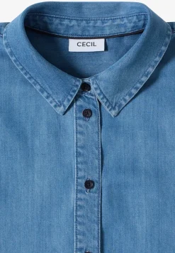 Dropped Shoulder Bluse im Denim-Look