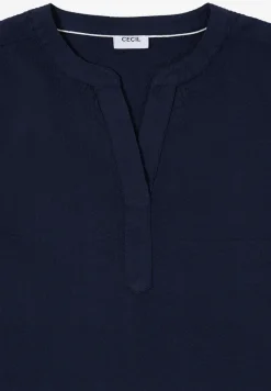 Dropped Shoulder Bluse in Seersuckerqualität