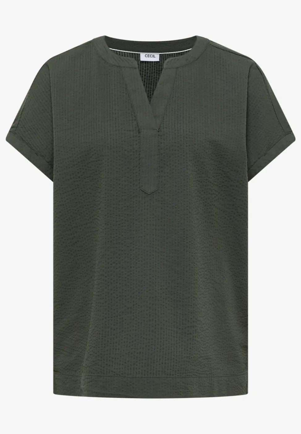 Dropped Shoulder Bluse in Seersuckerqualität