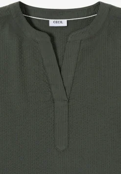 Dropped Shoulder Bluse in Seersuckerqualität