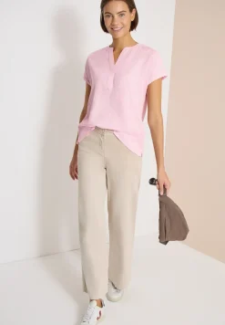 Dropped Shoulder Bluse in Seersuckerqualität