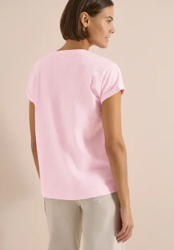 Dropped Shoulder Bluse in Seersuckerqualität