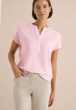 Dropped Shoulder Bluse in Seersuckerqualität