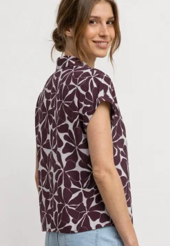Dropped Shoulder Bluse mit Bowling-Kragen