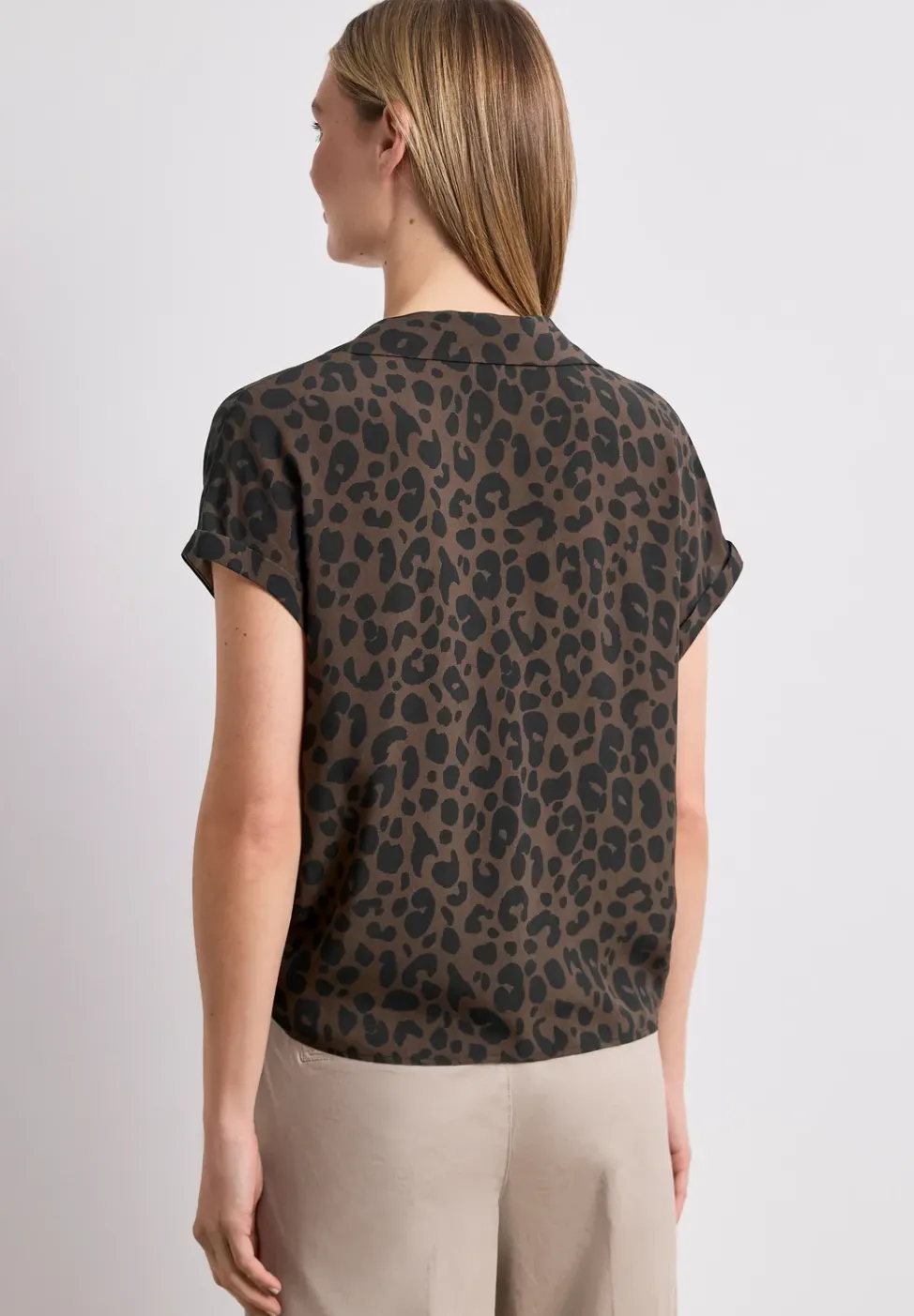 Dropped Shoulder Bluse mit Bowling-Kragen