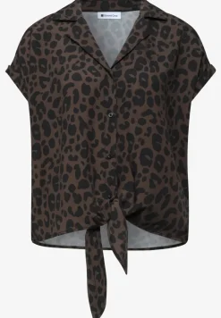 Dropped Shoulder Bluse mit Bowling-Kragen