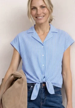 Dropped Shoulder Bluse mit Bowling-Kragen