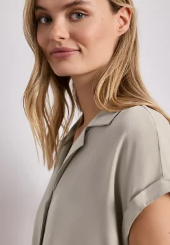 Dropped Shoulder Bluse mit Bowling-Kragen