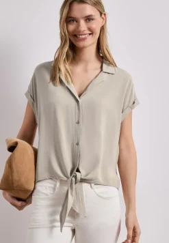 Dropped Shoulder Bluse mit Bowling-Kragen