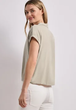 Dropped Shoulder Bluse mit Bowling-Kragen