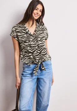 Dropped Shoulder Bluse mit Bowling-Kragen