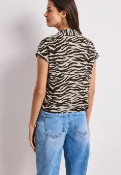 Dropped Shoulder Bluse mit Bowling-Kragen